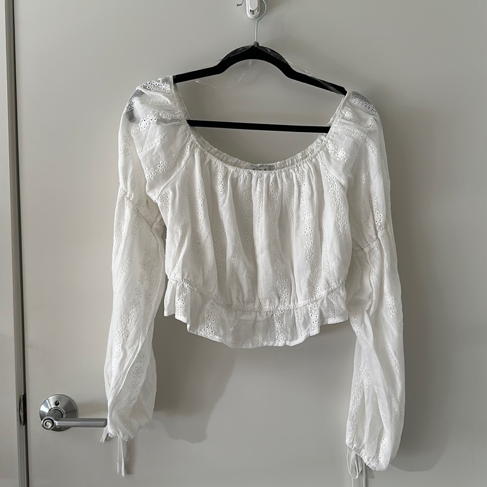 HYFVE Eyelet Cropped Top in White